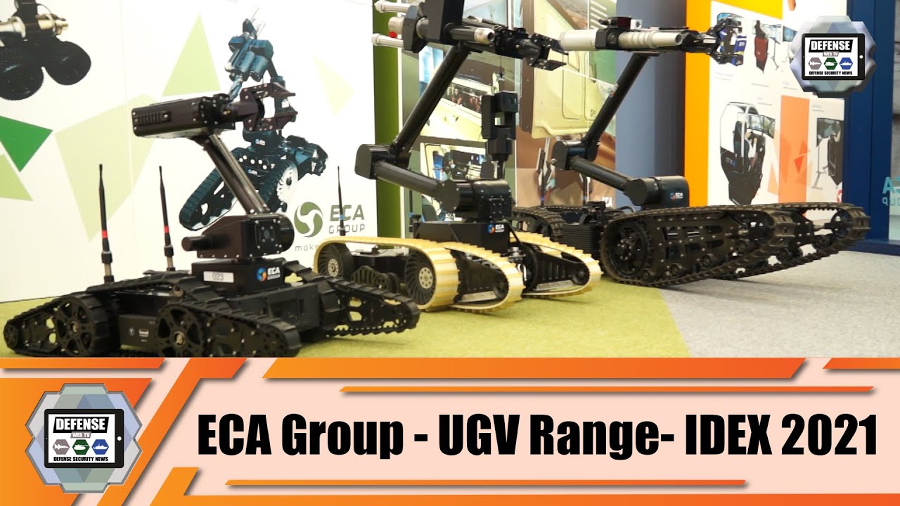 'Video thumbnail for IDEX 2021 ECA Group from France presents it full range of UGVs Unmanned Ground Vehicles'
