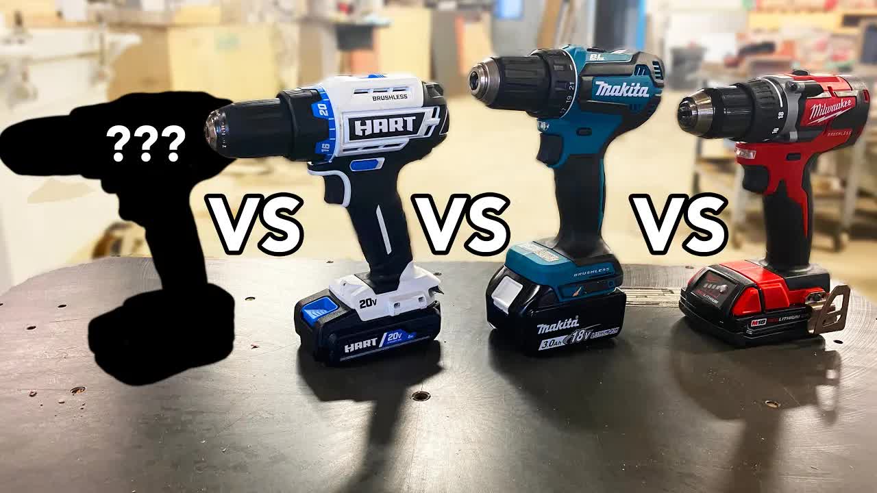 Video thumbnail for Cordless Drill Review: Makita, Milwaukee, & Harbor Freight Comparison