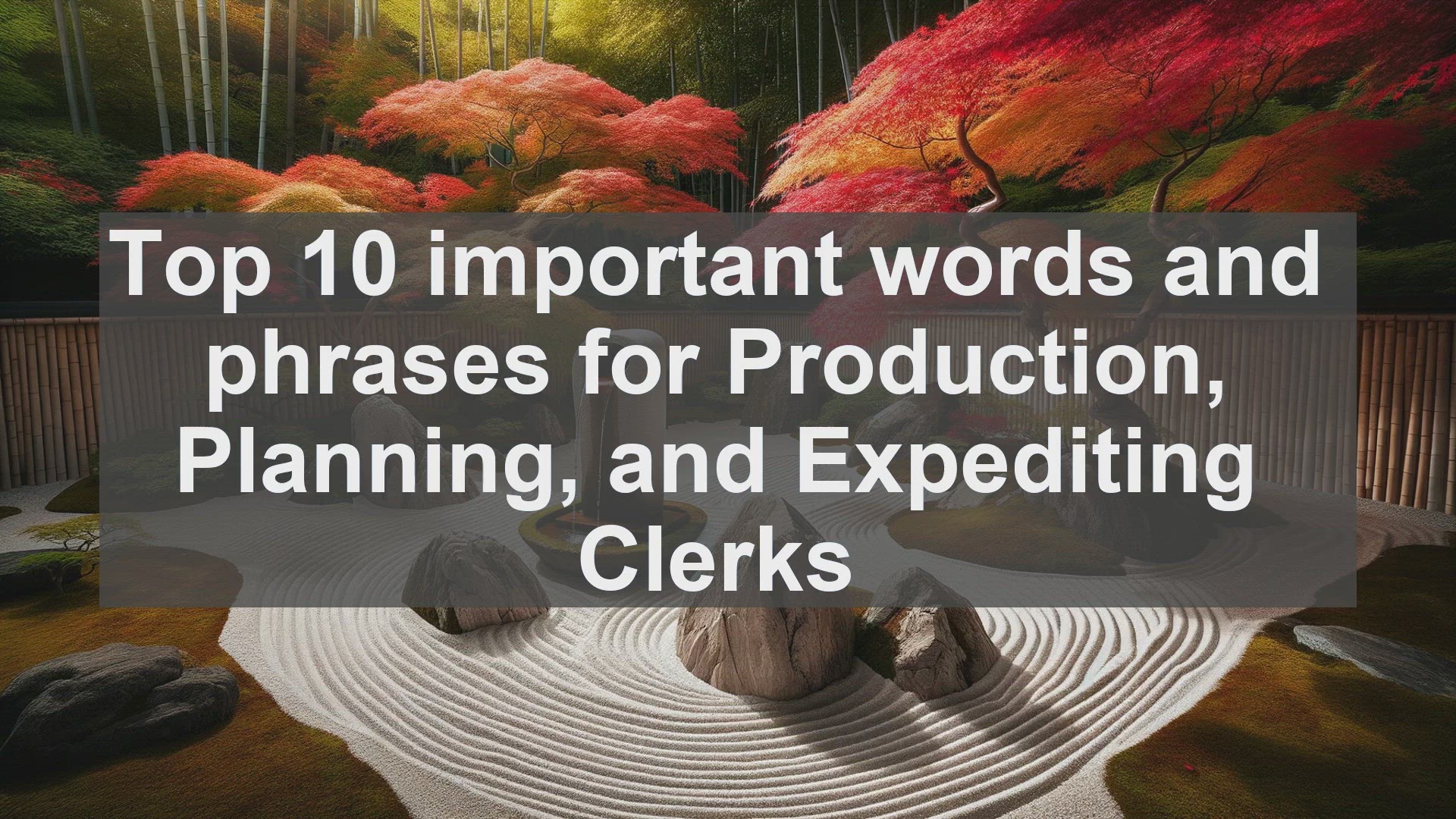 'Video thumbnail for Top 10 important words and phrases for Production Planning and Expediting Clerks'