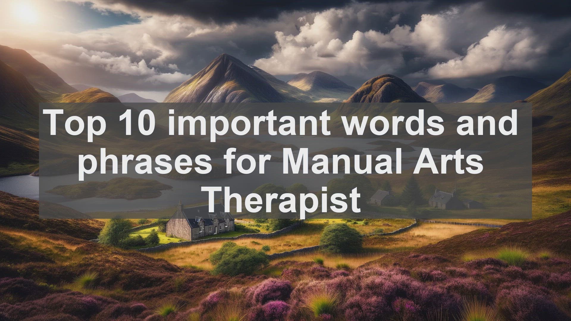 'Video thumbnail for Top 10 important words and phrases for Manual Arts Therapist'