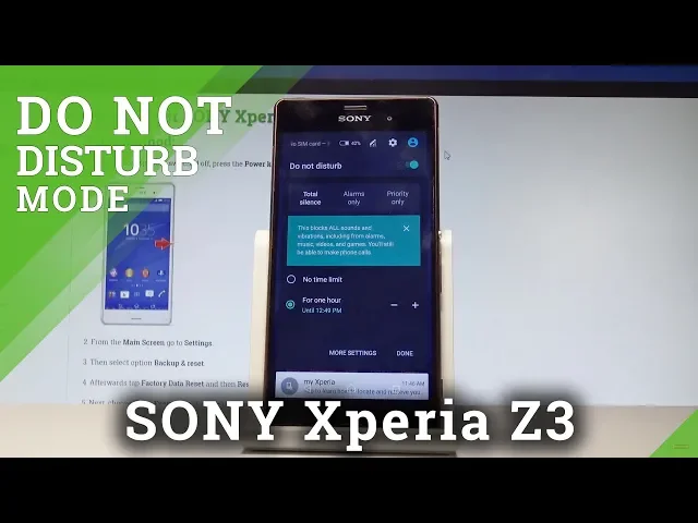Video thumbnail for How to Enable Do Not Disturb on SONY Xperia Z3 - DND Settings |HardReset.Info