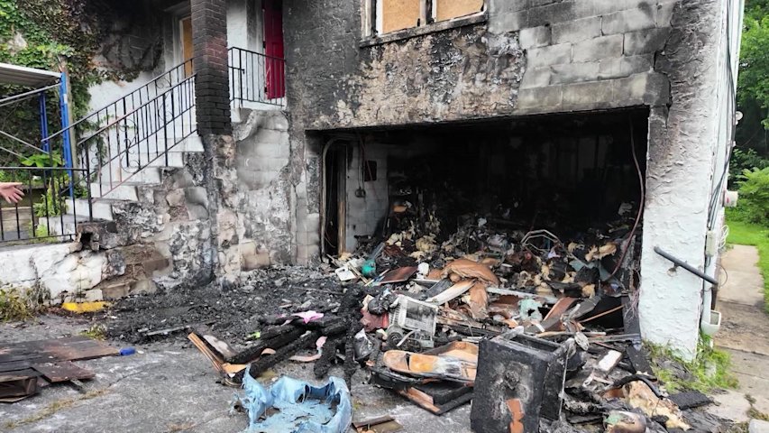 Video thumbnail for At least 10 residents displaced by Yonkers house fire