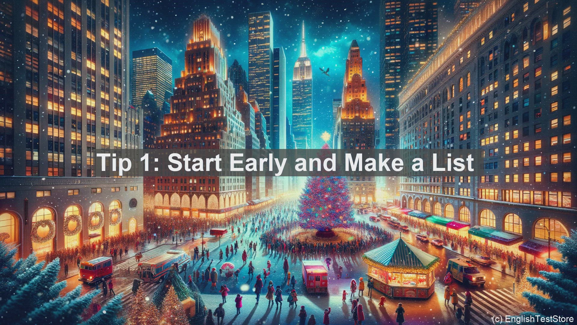 'Video thumbnail for Top 10 Christmas Shopping Tips in English for Christmas Day'