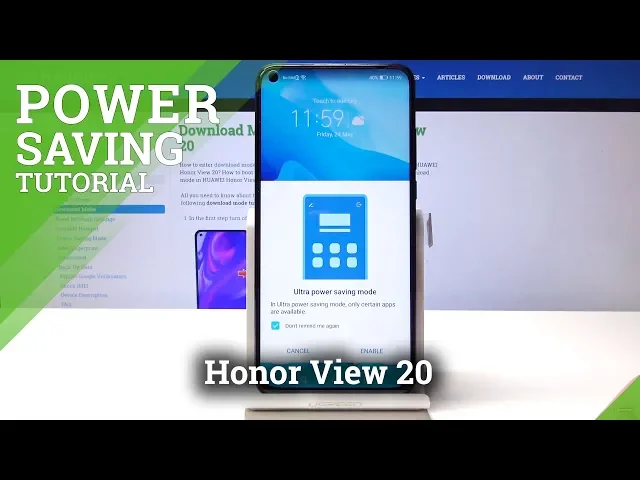 Video thumbnail for Honor View 20 Save Batery / HUAWEI Power Saving Mode