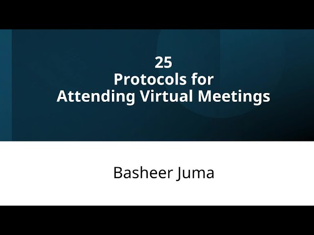 Video thumbnail for FBC 141 C Basheer Juma Attending Virtual Meetings