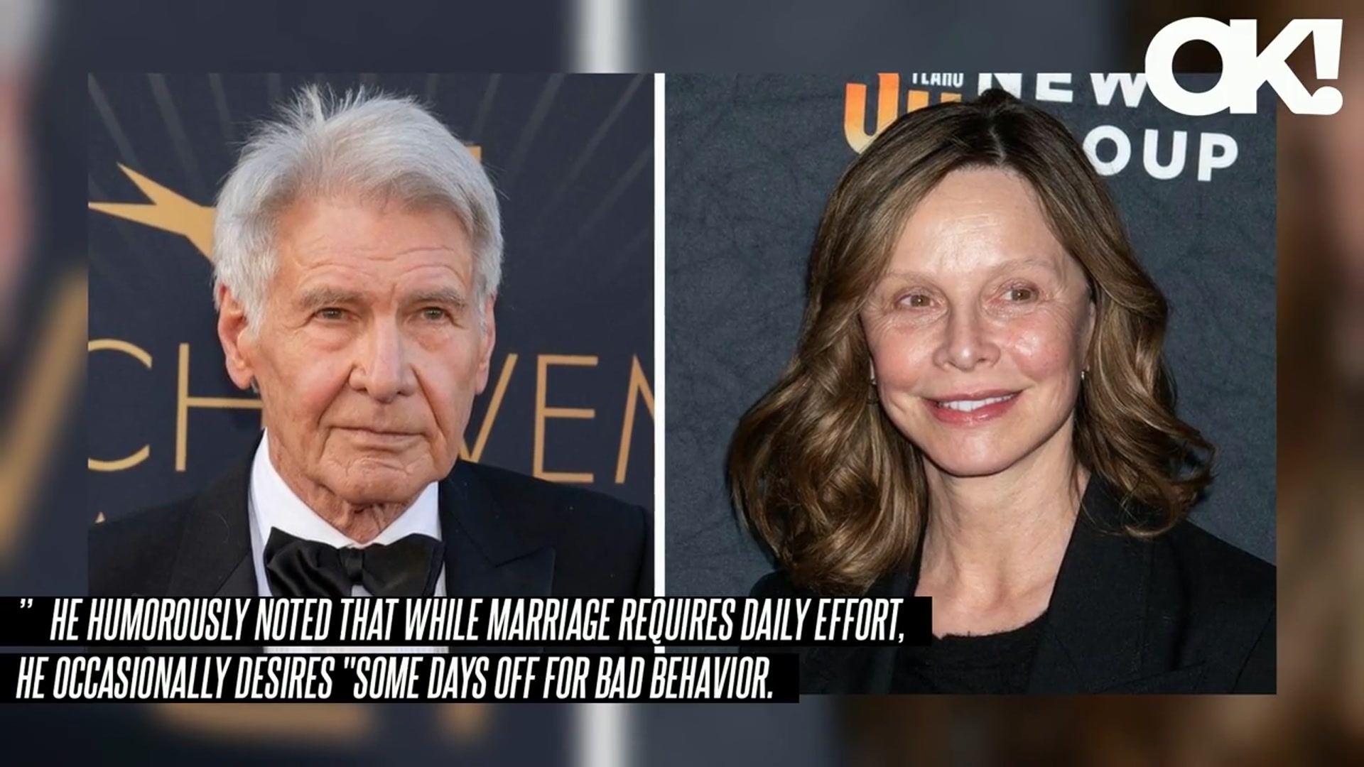 'Video thumbnail for Harrison Ford Says 'Old People Can Love Too' as He Discusses His Third Marriage to Calista Flockhart'