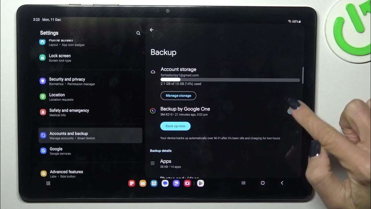 Video thumbnail for How to Activate Google Backup on Samsung Galaxy Tab A9+?