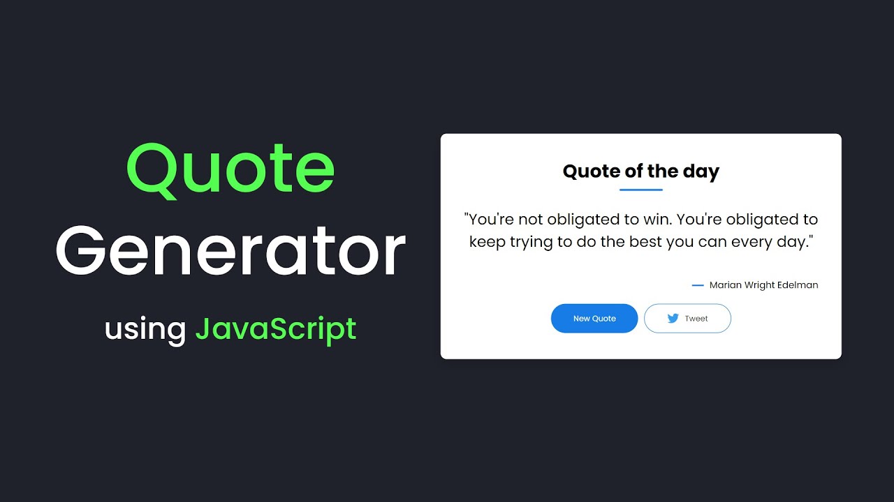 'Video thumbnail for How To Make Quote Generator Website Using HTML CSS And JavaScript'