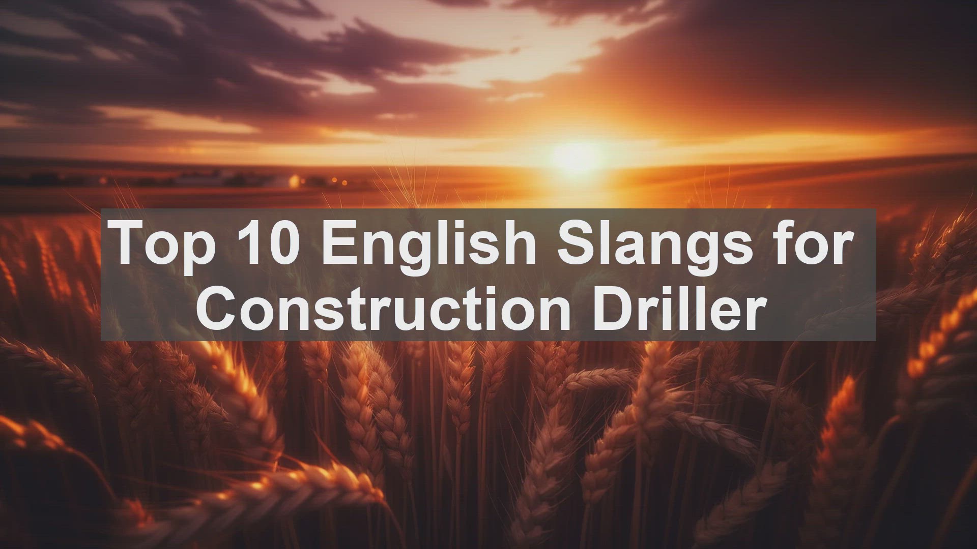 'Video thumbnail for Top 10 English Slangs for Construction Driller'