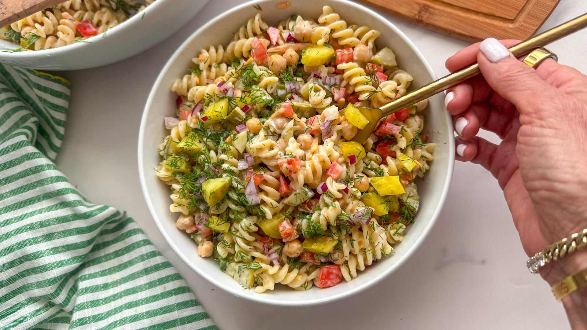 Video thumbnail for Pickle Pasta Salad Recipe