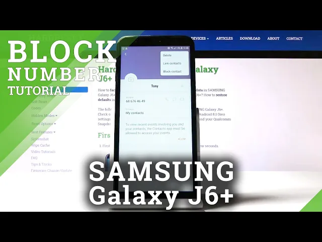 Video thumbnail for How to Block Number in SAMSUNG Galaxy J6+