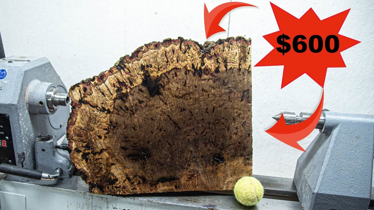 Video thumbnail for Woodturning - $600 Oak Burl Bowl