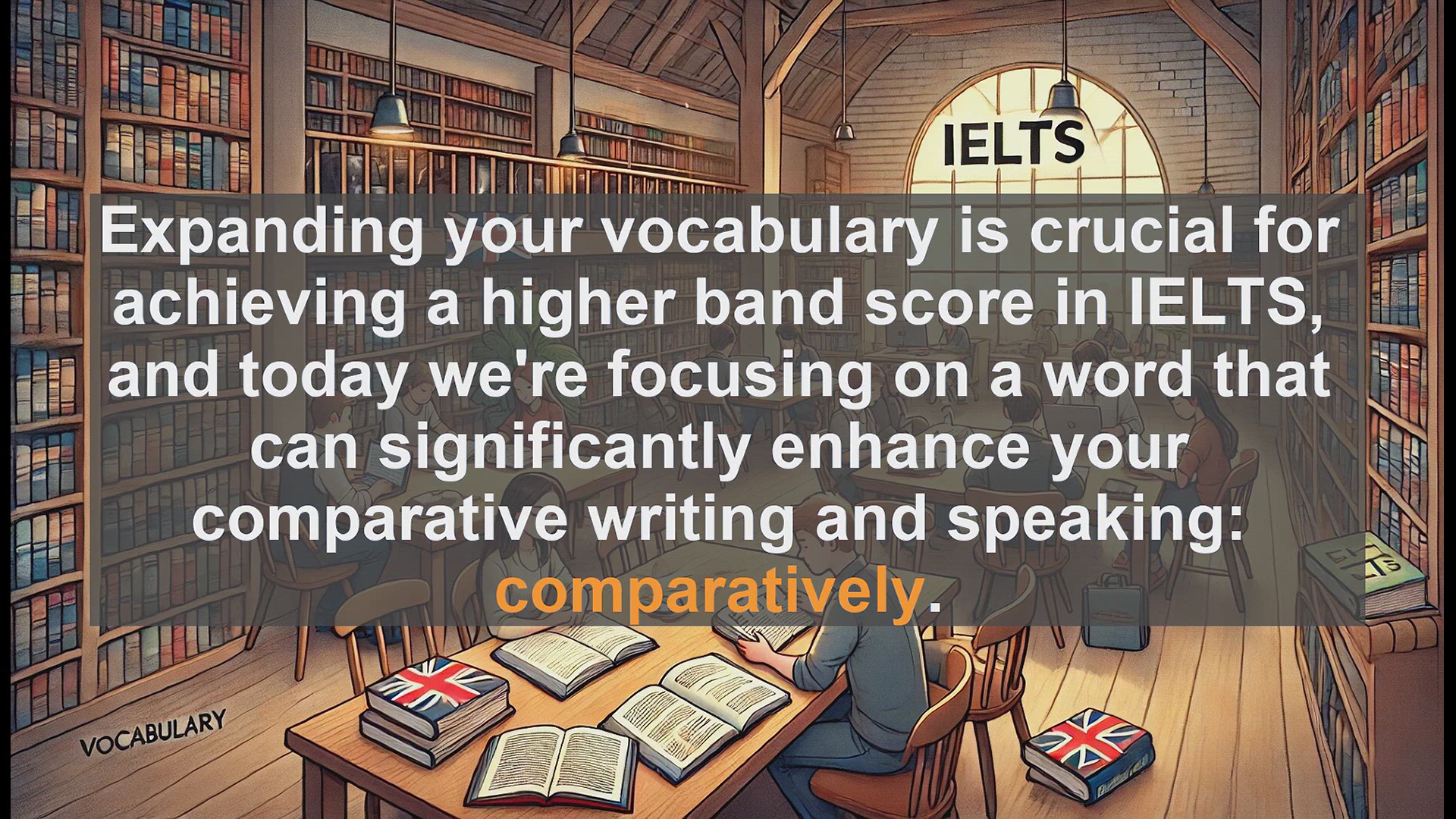 'Video thumbnail for 2500 Must Know IELTS 6.5 Vocabulary - IELTS Vocabulary: Using 'Comparatively' to Boost Your Score'