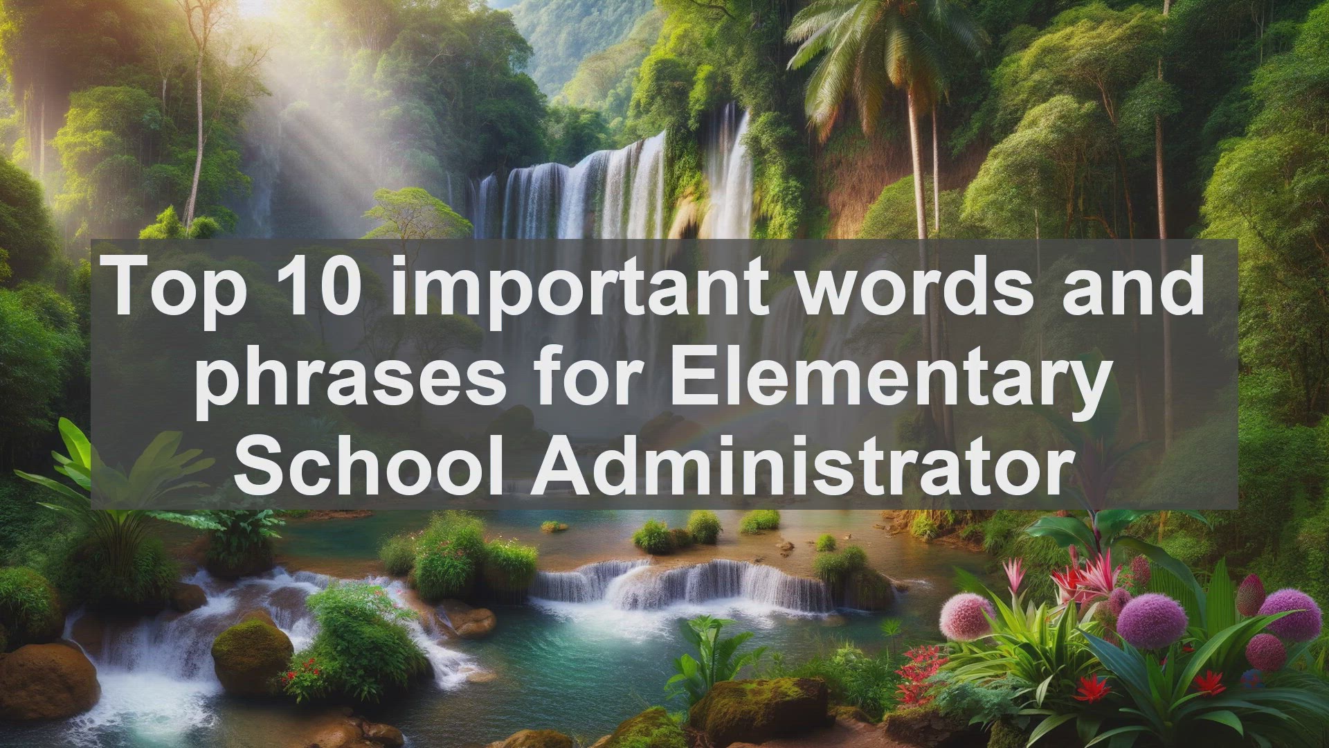 'Video thumbnail for Top 10 important words and phrases for Elementary School Administrator'