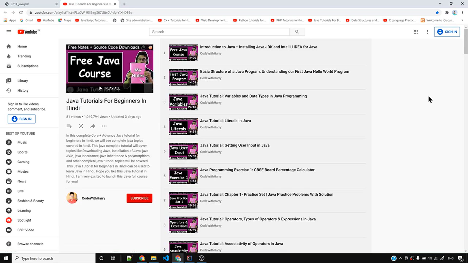 'Video thumbnail for The Exception class in Java'
