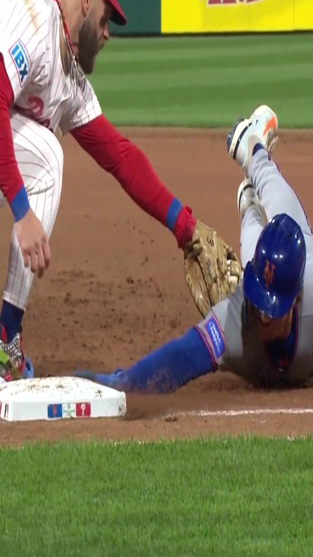 'Video thumbnail for Aaron Nola Picks Off Brett Baty at First Base! | 09/08/2025'