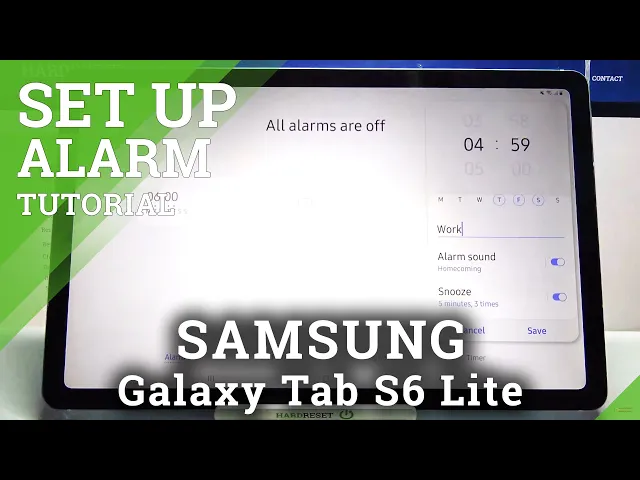 Video thumbnail for How to Set Up Alarm Clock on SAMSUNG Galaxy Tab S6 Lite – Alarm Clock Settings