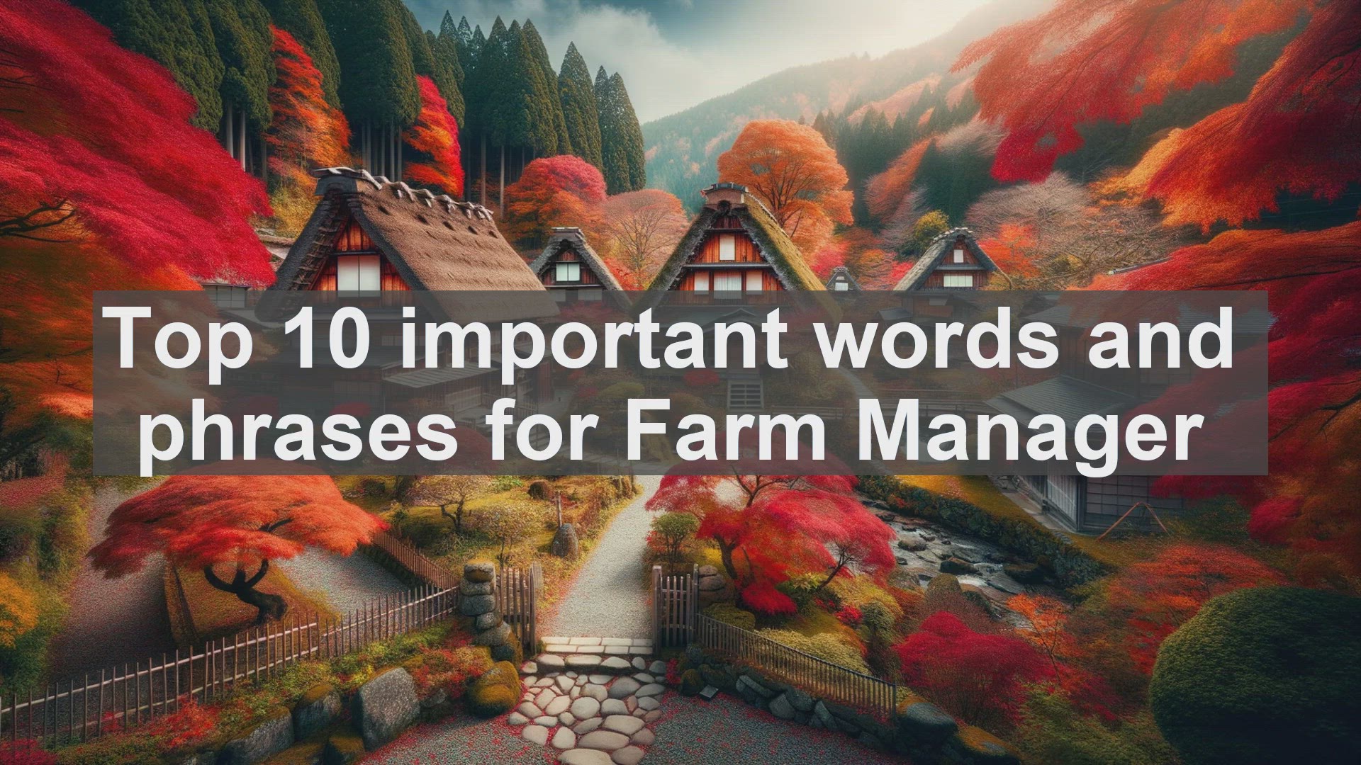 'Video thumbnail for Top 10 important words and phrases for Farm Manager'