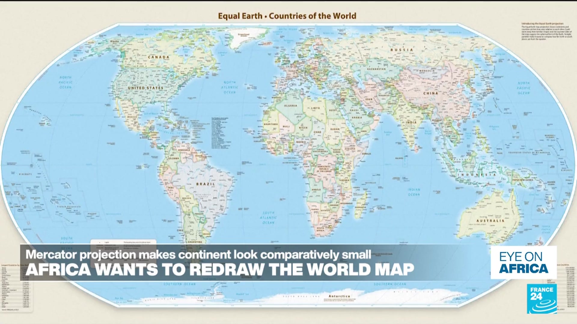 'Video thumbnail for Africa: A campaign to replace the Mercator map and show the continent’s true size'
