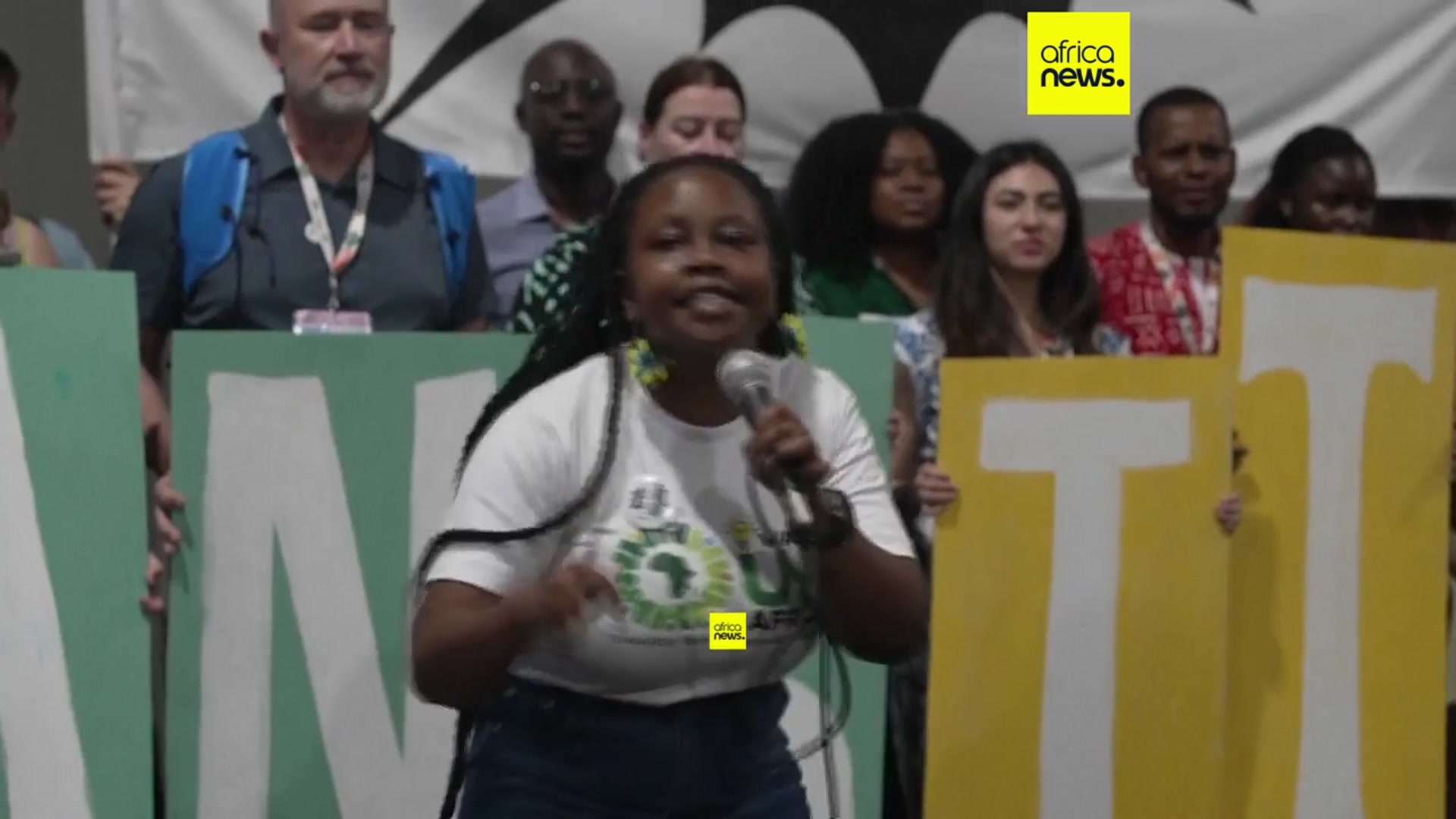 'Video thumbnail for Protesters at COP30 climate talks demand a just energy transition'