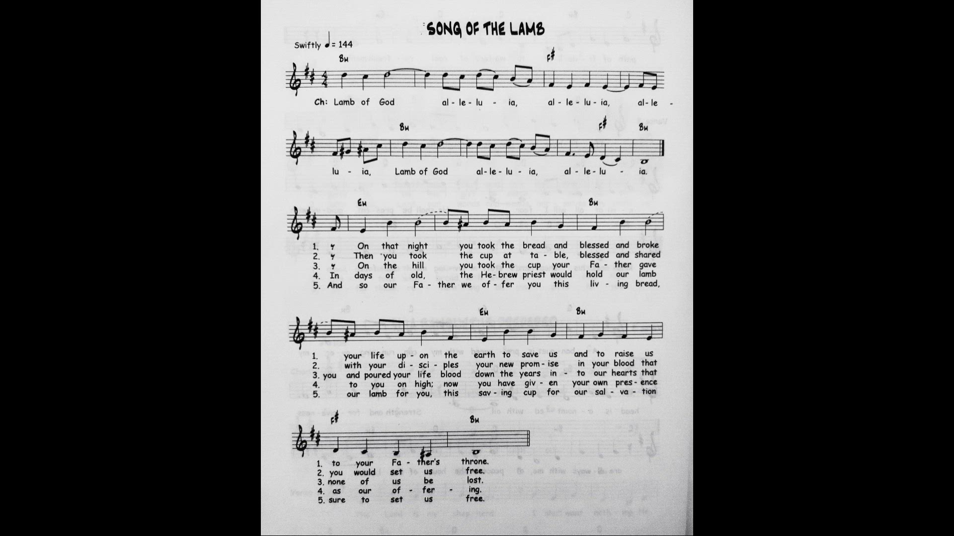 'Video thumbnail for Song of the Lamb - Catholic Mass Song Sheet Music'