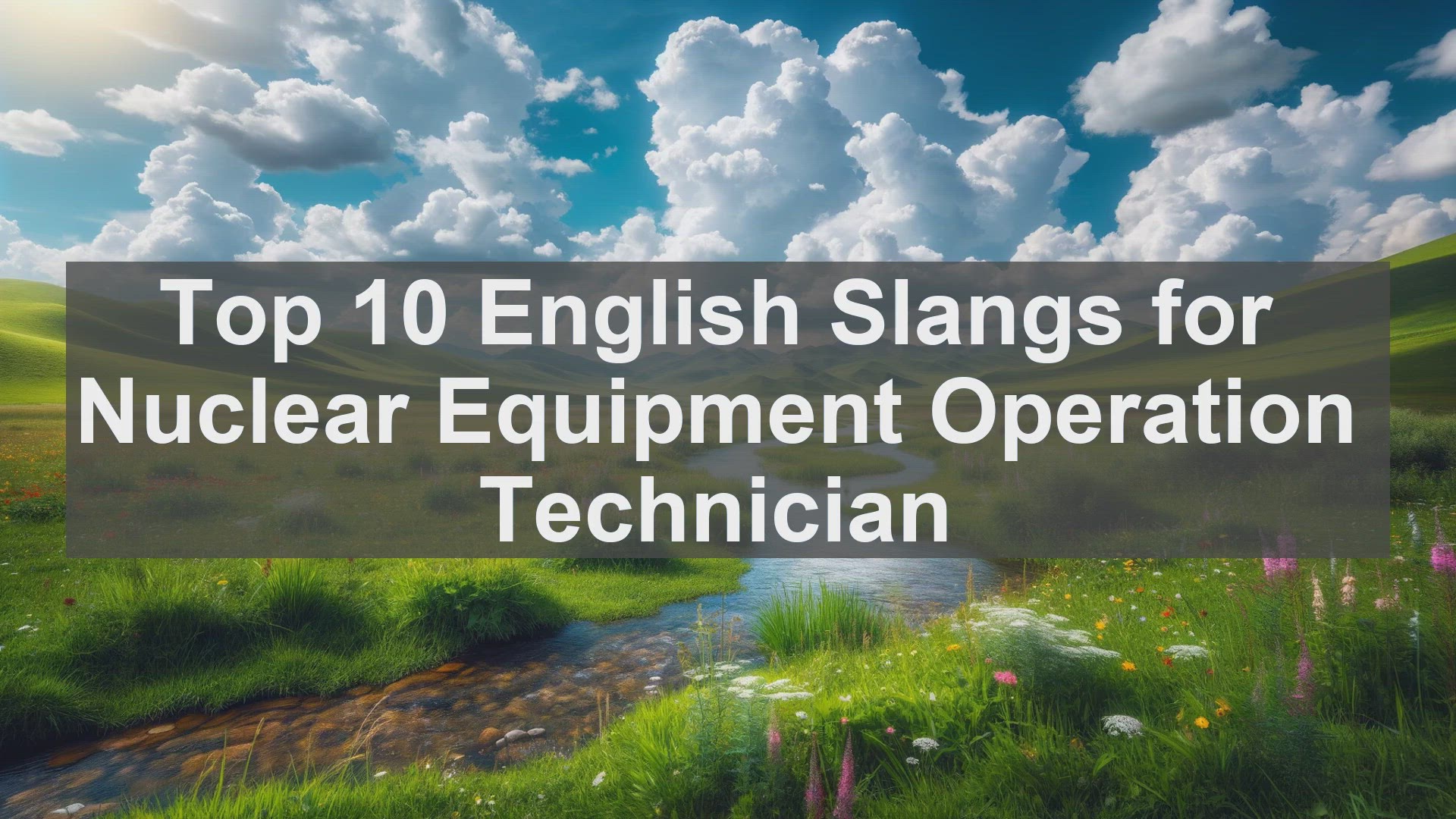 'Video thumbnail for Top 10 English Slangs for Nuclear Equipment Operation Technician'