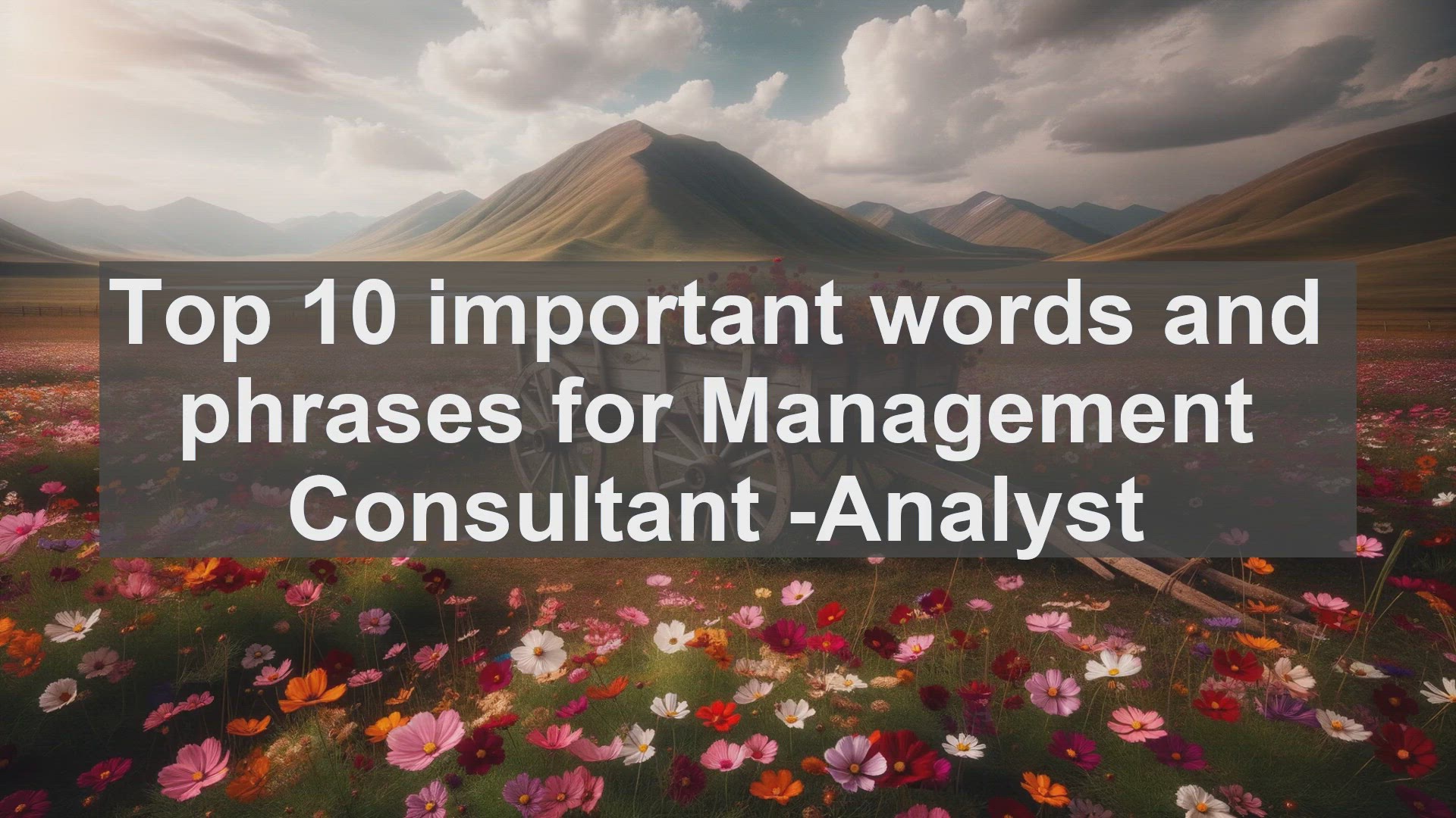 'Video thumbnail for Top 10 important words and phrases for Management Consultant Analyst'