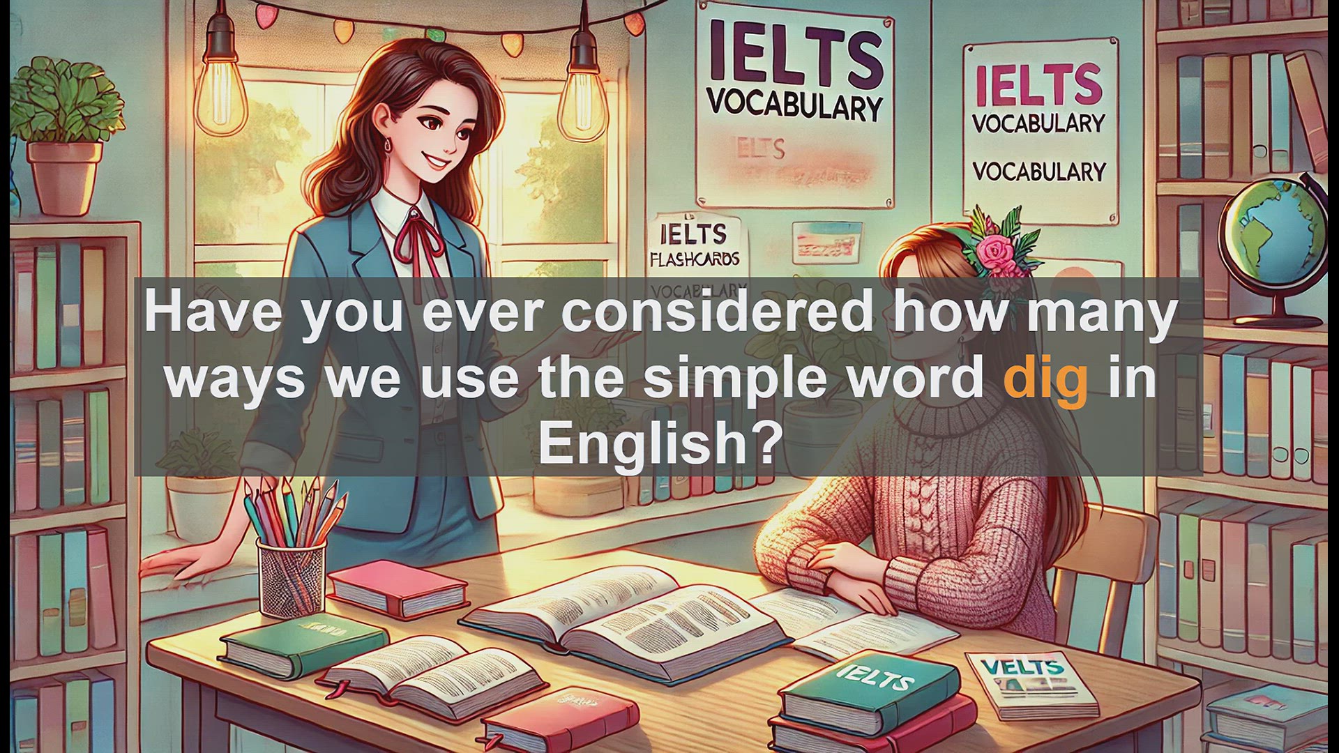 'Video thumbnail for 2500 Must Know IELTS 6.5 Vocabulary - Exploring the Versatile Verb 'Dig': Boost Your IELTS Vocabulary'