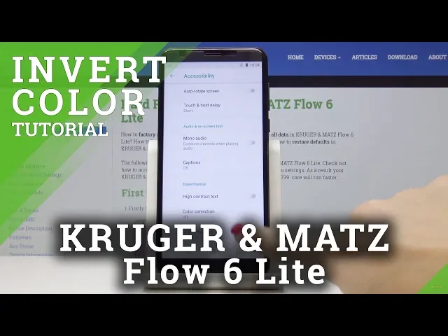Video thumbnail for How to Enable Color Inversion on KRUGER & MATZ Flow 6 Lite - Display Settings