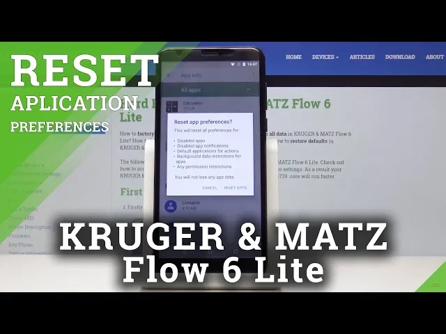 Video thumbnail for How to Reset App Preferences on KRUGER & MATZ Flow 6 Lite - Restore Original App Settings