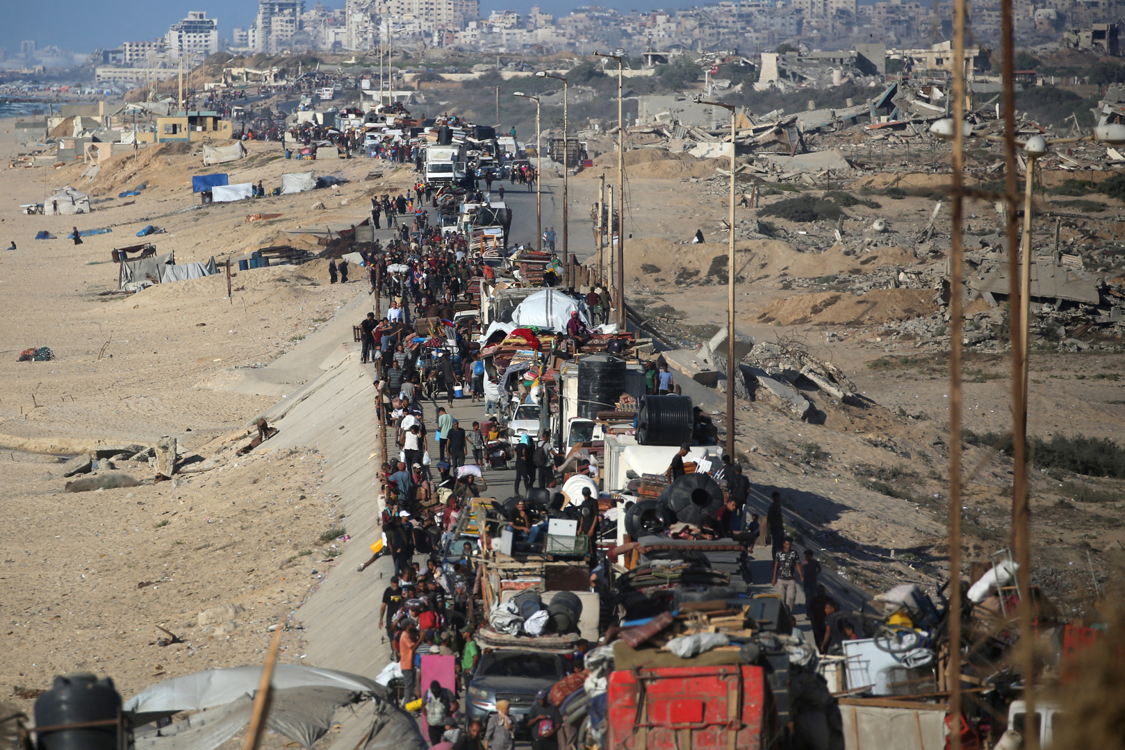 'Video thumbnail for Palestinians march south as Israel ethnically cleanses Gaza City'