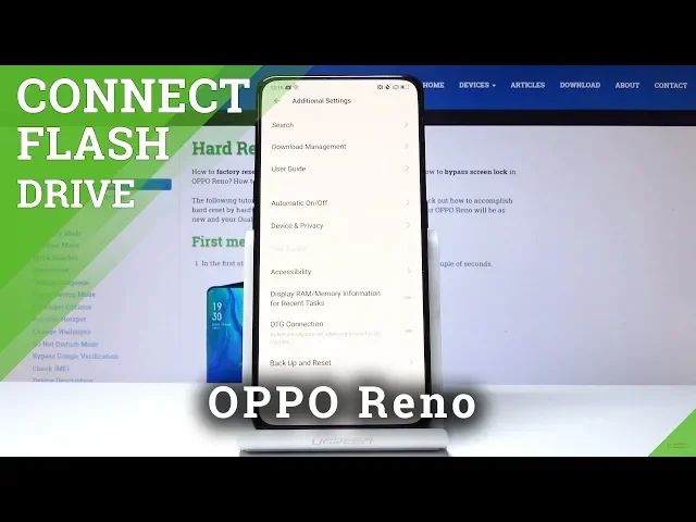 Video thumbnail for How to Enable OTG Connection in Oppo Reno - Connect Flash Drive
