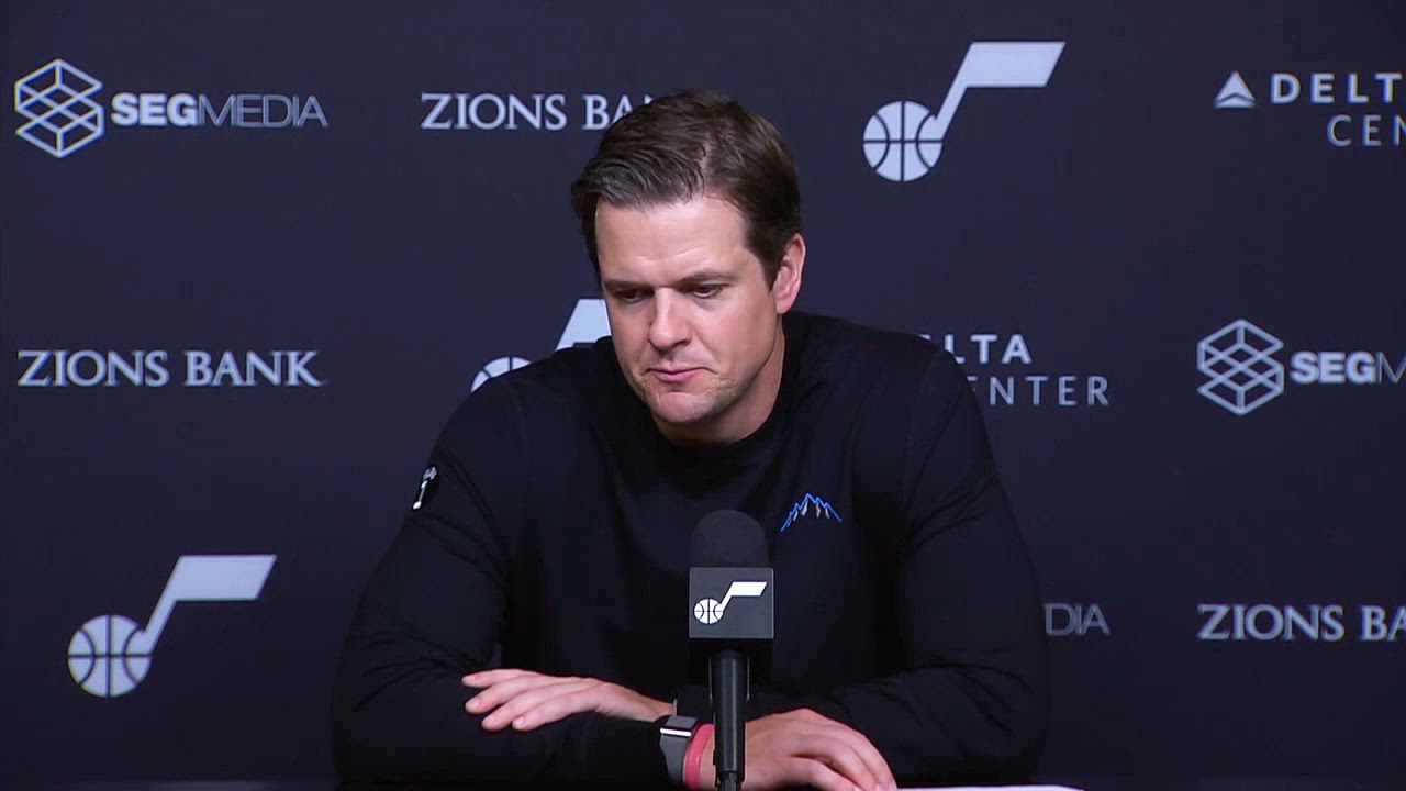 Video thumbnail for Will Hardy Focuses on Bright Spot Despite Utah Jazz Giving Up 143 Points in Loss to Raptors