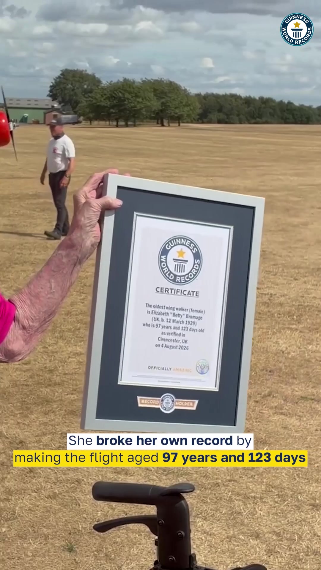 Video thumbnail for Oldest wing walker (female) - Elizabeth Bromage at 97 years and 123 days old as of 4 August 2026