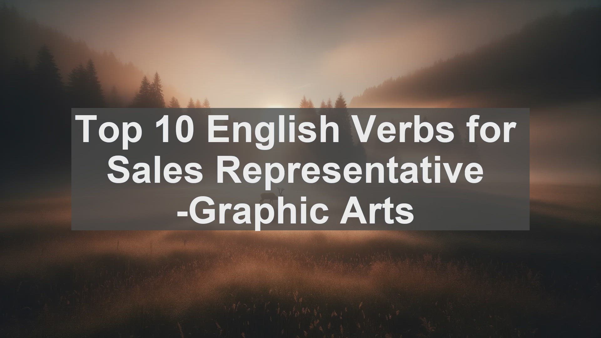 'Video thumbnail for Top 10 English Verbs for Sales Representative Graphic Arts'