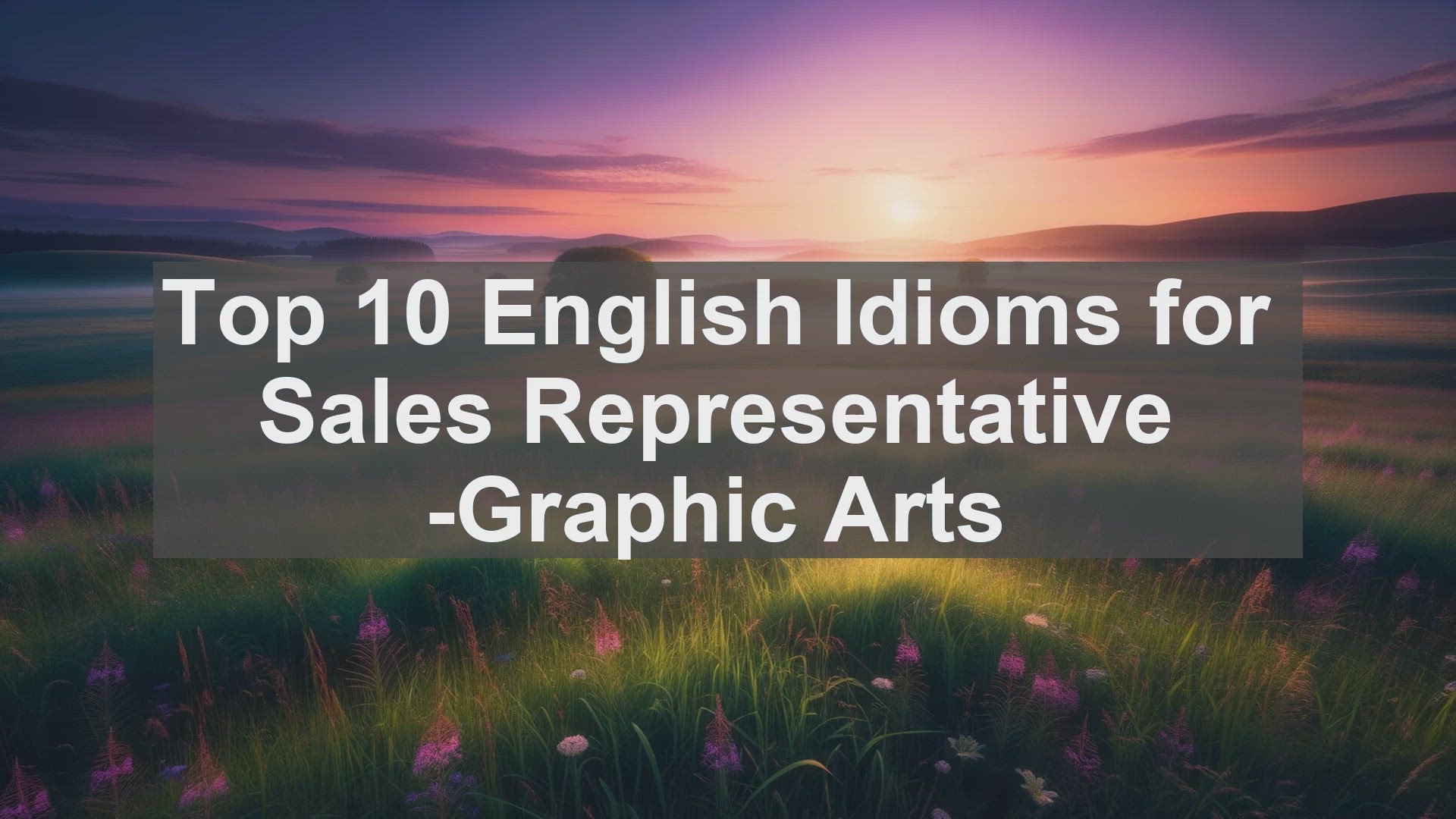'Video thumbnail for Top 10 English Idioms for Sales Representative Graphic Arts'