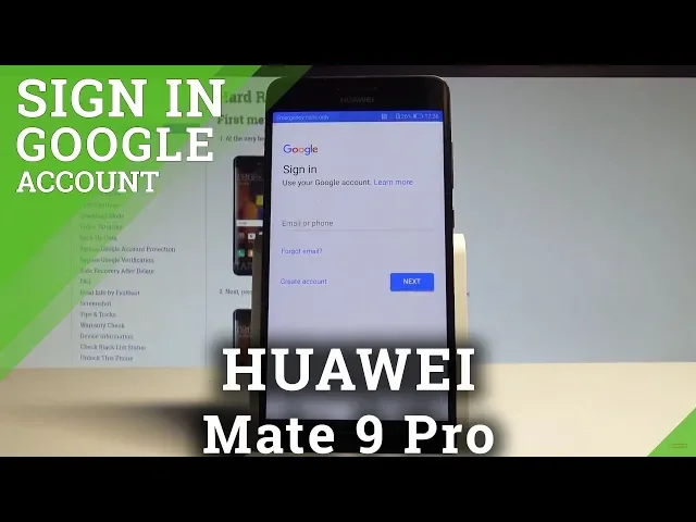 Video thumbnail for How to Add Google Account on HUAWEI Mate 9 Pro - Sign In Google Account |HardReset.Info