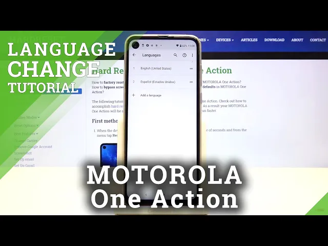 Video thumbnail for How to Change Languages in MOTOROLA One Action