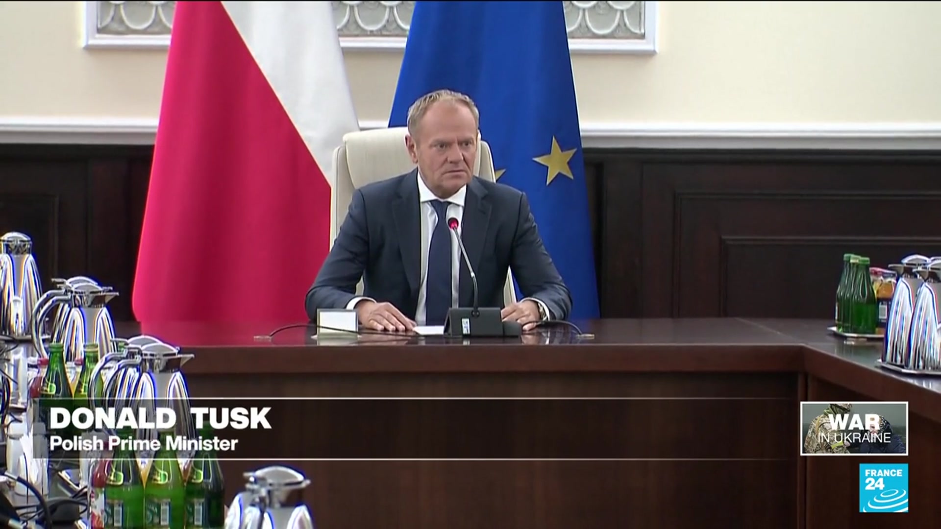 'Video thumbnail for Poland says shot down Russian drones that violated its airspace'