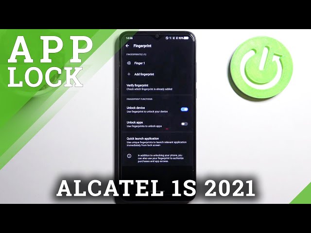 Video thumbnail for How to Lock Apps with Fingerprint in Alcatel 1S 2021  – Add App Lock