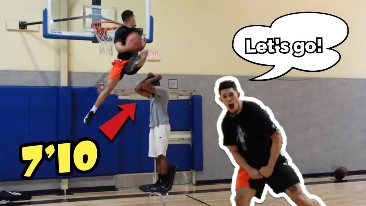 Video thumbnail for Dunking Over A 7’10 PERSON!!
