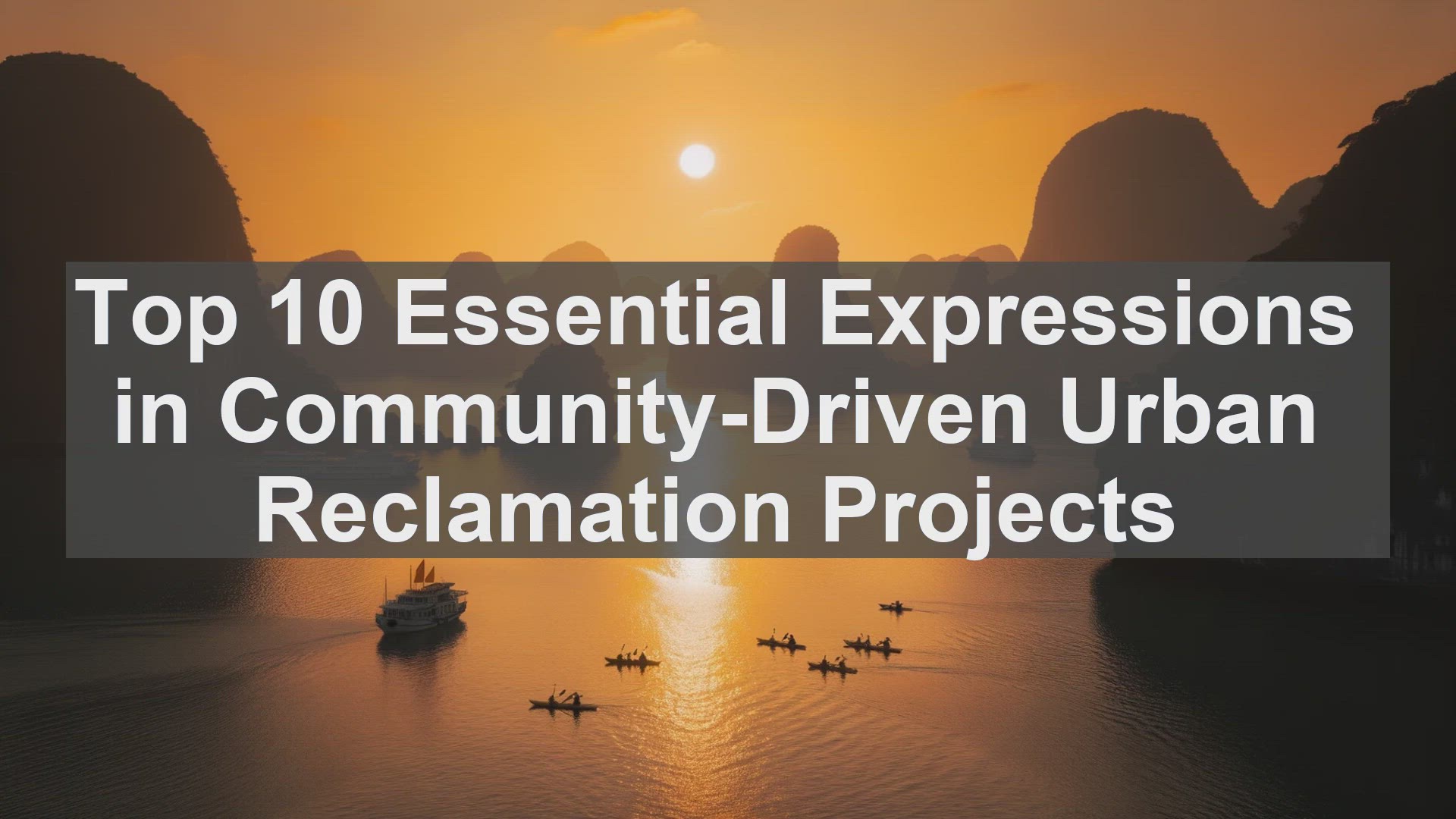 'Video thumbnail for Top 10 Essential Expressions in CommunityDriven Urban Reclamation Projects'