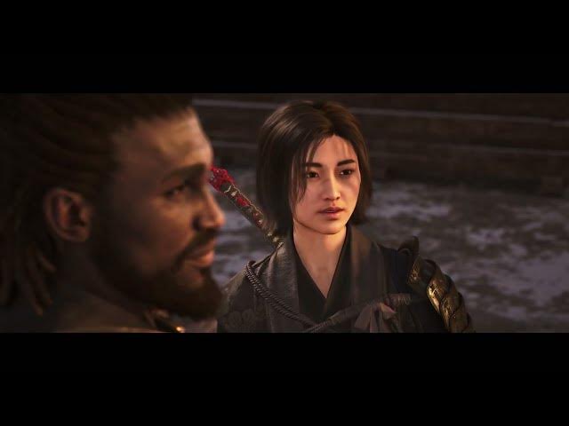 Video thumbnail for Assassin's Creed Shadows - Broken Horn: Yasuke Ends The Ox Bessho Harumasa Cutscene | Talk with Naoe