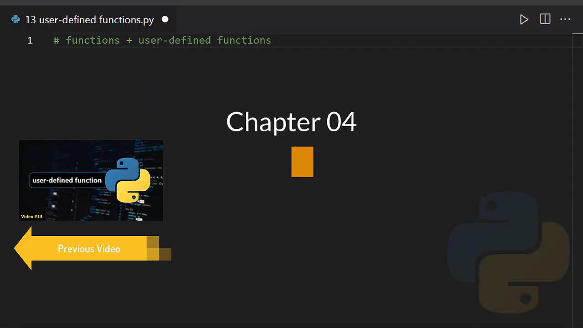 'Video thumbnail for 10 Most Common Functions in Python !'