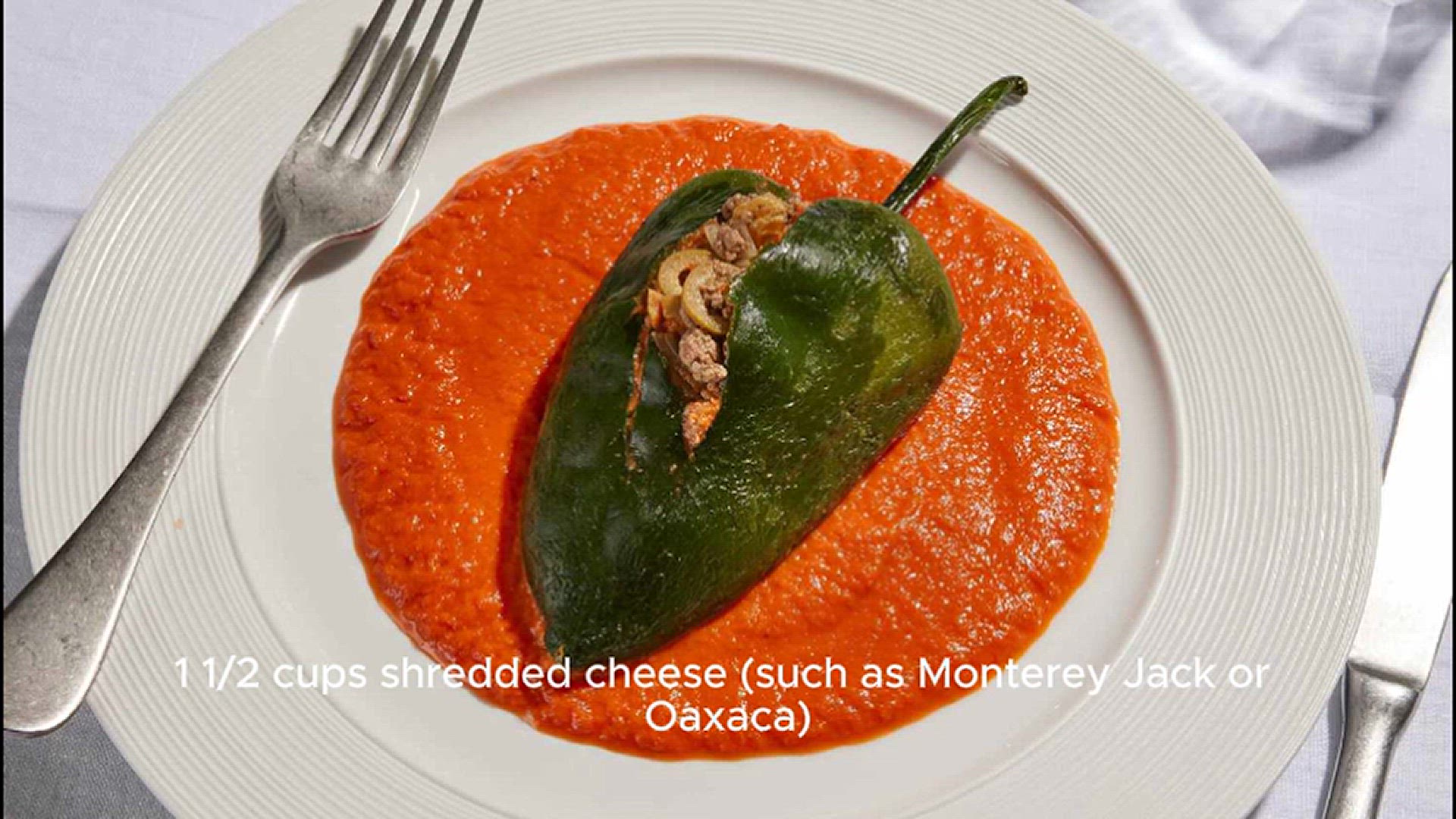 'Video thumbnail for Poblano Chili Relleno Recipe'
