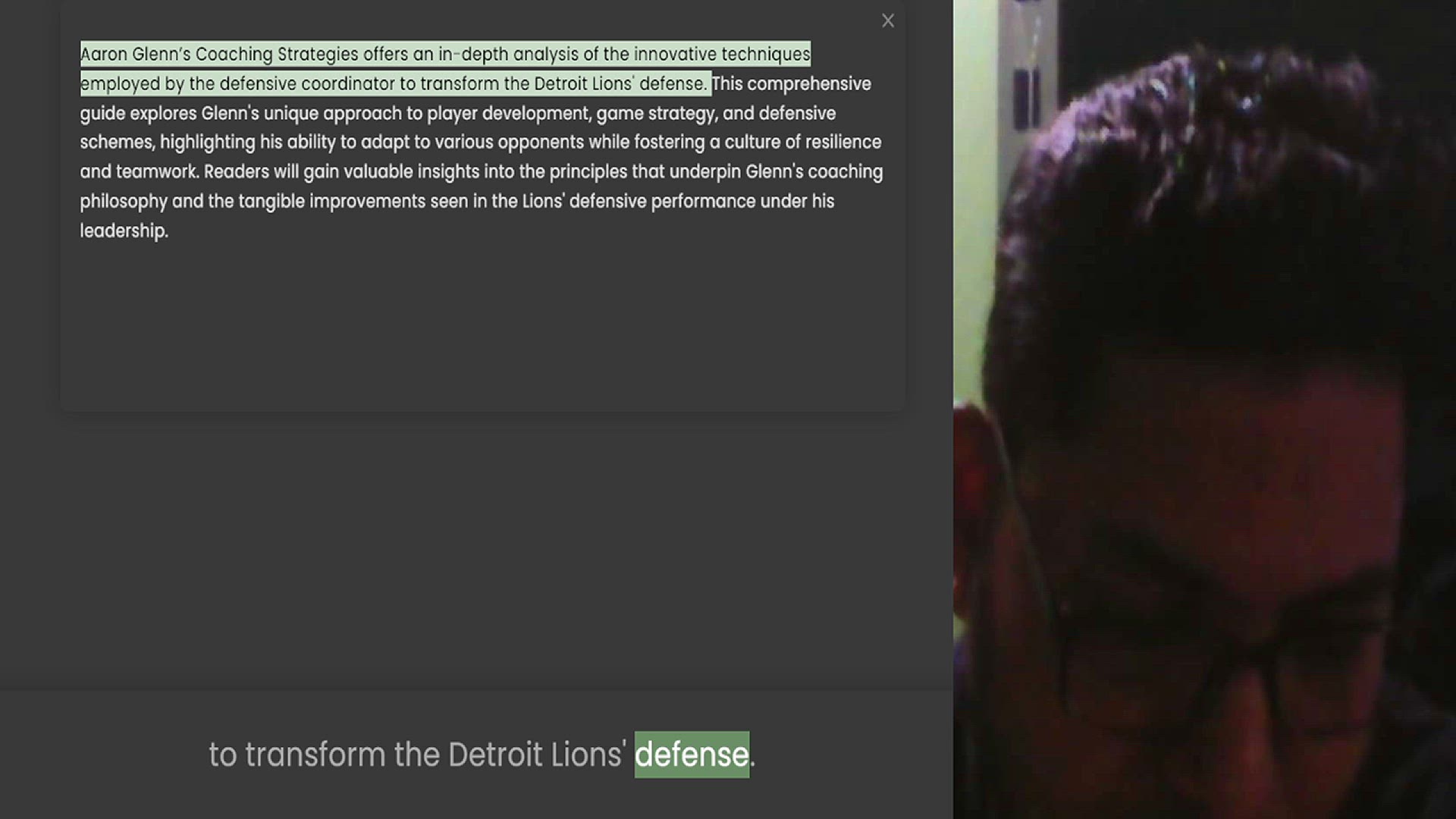 Video thumbnail for Aaron Glenn’s Coaching Strategies offers an in-depth analysis of the innovative techniques employed by the defensive coordinator to transform the Detroit Lions' defense. This comprehensive guide explores Glenn's unique approach to player