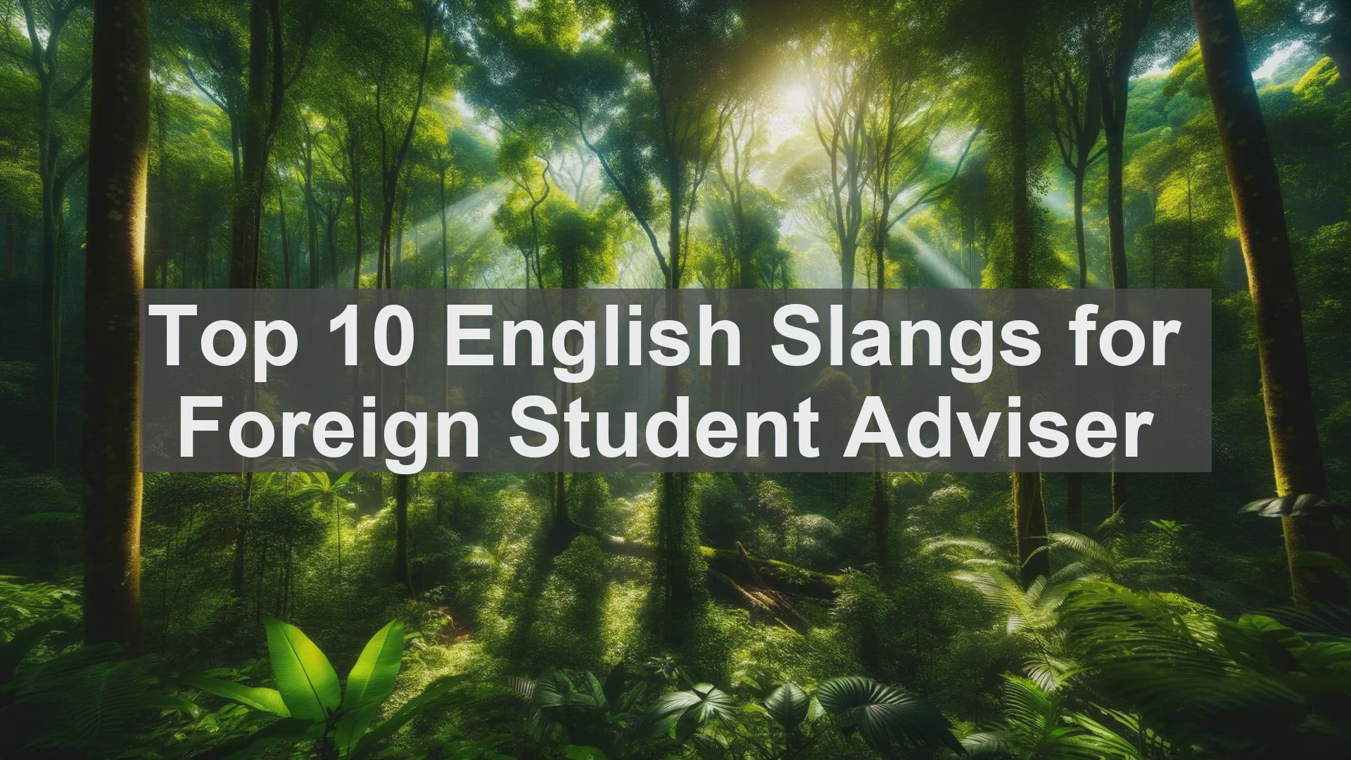 'Video thumbnail for Top 10 English Slangs for Foreign Student Adviser'