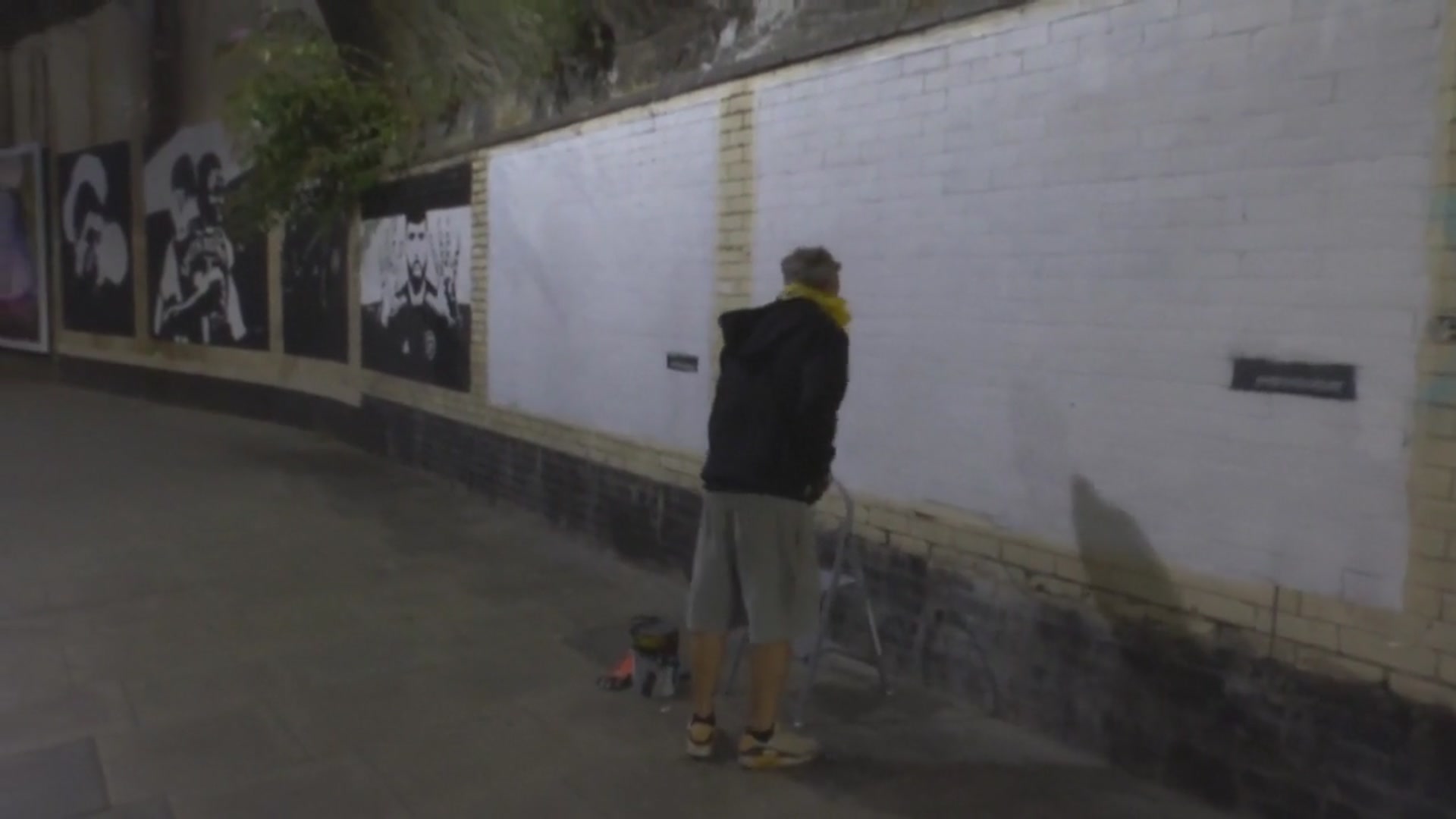 'Video thumbnail for In the dark of the night, Arsenal supporter and street artist 'Northbanksy' comes to life'