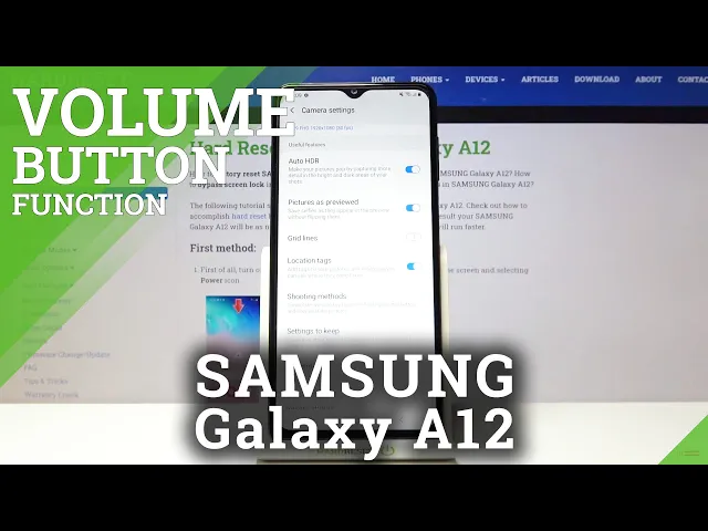 Video thumbnail for Samsung Galaxy A12 - How to Change Volume Button Function in Camera