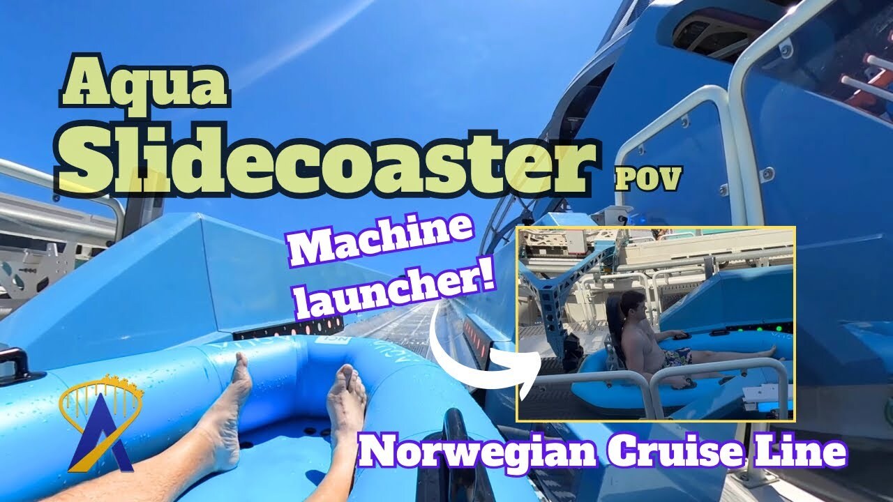 Video thumbnail for POV: World's First AquaSlide Hybrid Roller Coaster and Water Slide on Norwegian Aqua Cruise Ship
